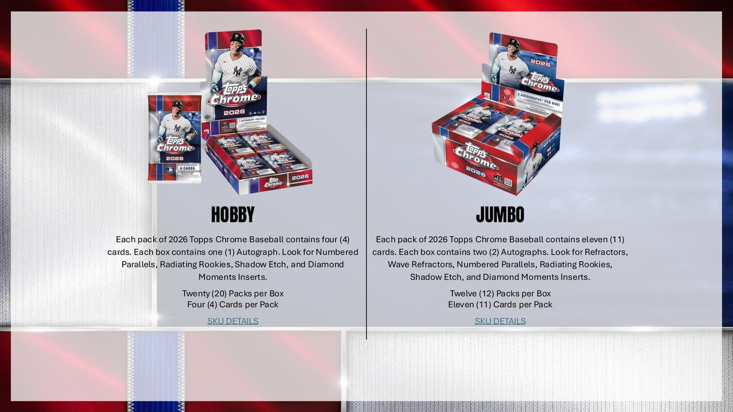 2026 Topps Chrome Baseball Mega Box (Presale 7/22)